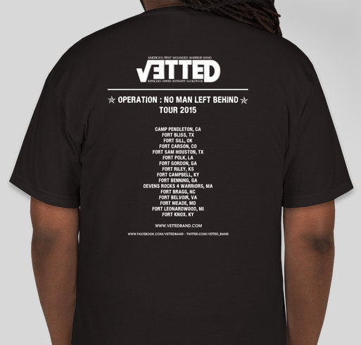 Operation: No Man Left Behind Tour 2015 Fundraiser - unisex shirt design - back