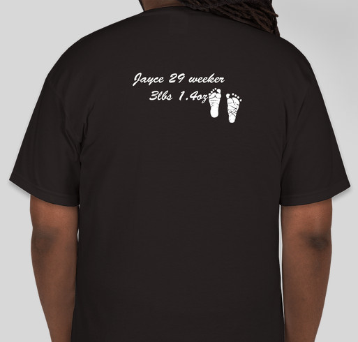 Preemie Power Fundraiser - unisex shirt design - back