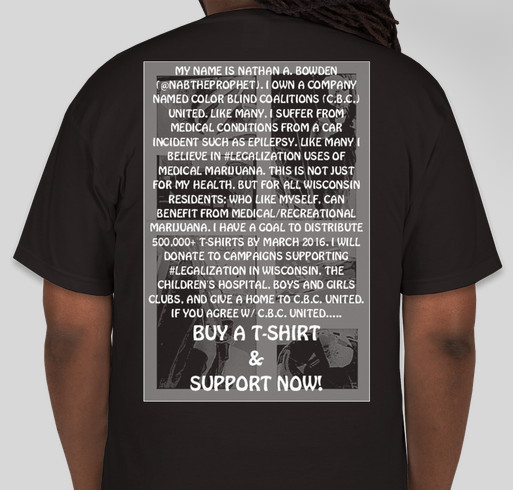 Wisconsin's Potential Medical Cause (Black Tee) Fundraiser - unisex shirt design - back