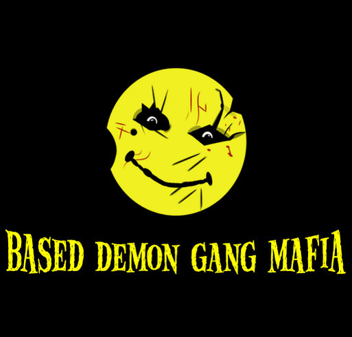 Based Demon Gang Mafia Black & Yellow Bold Face shirt design - zoomed