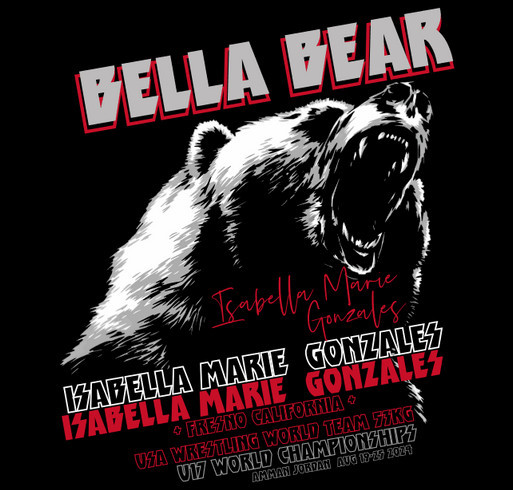 Bella Bear Represents USA at the World Championships shirt design - zoomed