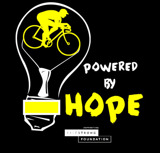 Powered by Hope - supporting LIVESTRONG Foundation shirt design - zoomed