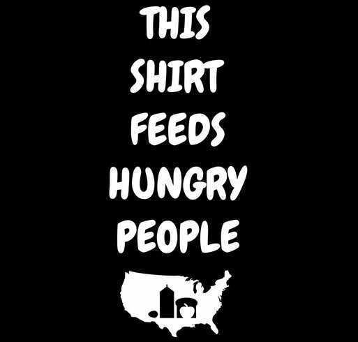 Love Feeds Hungry People - Black shirt design - zoomed