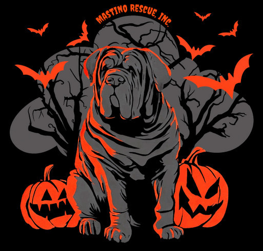 Spooky Halloween Mastino Merch for a Pawsome Cause! shirt design - zoomed