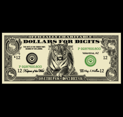 Dollars for Digits shirt design - zoomed