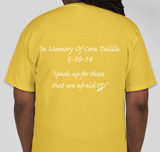 Cora's Angels Fundraiser - unisex shirt design - back