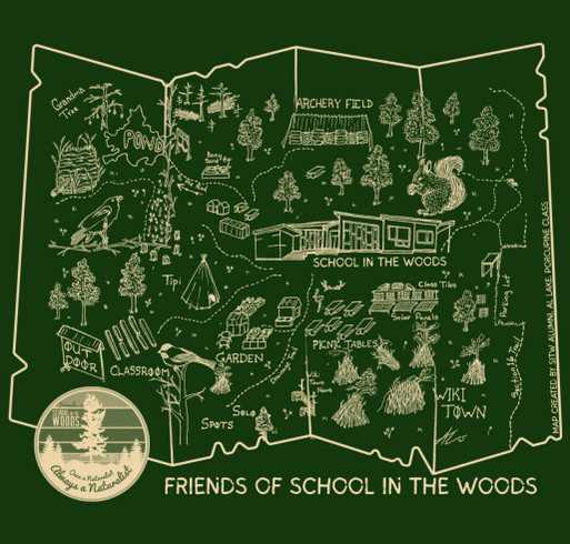 Friends of School in the Woods Spring 2026 Apparel Fundraiser shirt design - zoomed