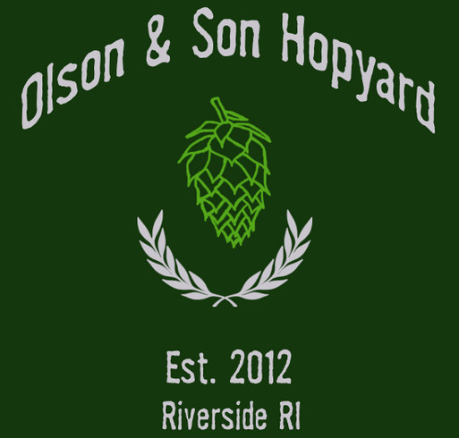 The Olson & Son Hopyard Limited Edition Tee shirt design - zoomed
