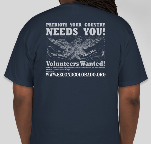 Second Colorado Living History Association TShirts Fundraiser - unisex shirt design - back
