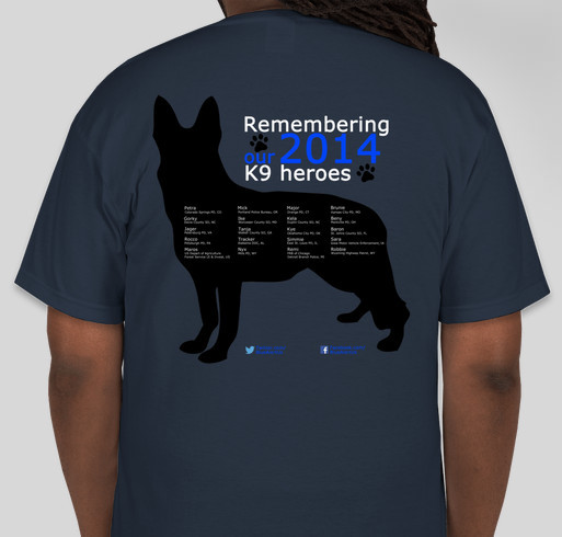Remember Our 2014 K9 Heroes Fundraiser - unisex shirt design - back