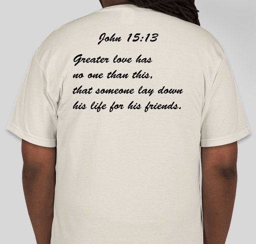 #Tribute2JosephWilcox Memorial Campaign Fundraiser - unisex shirt design - back