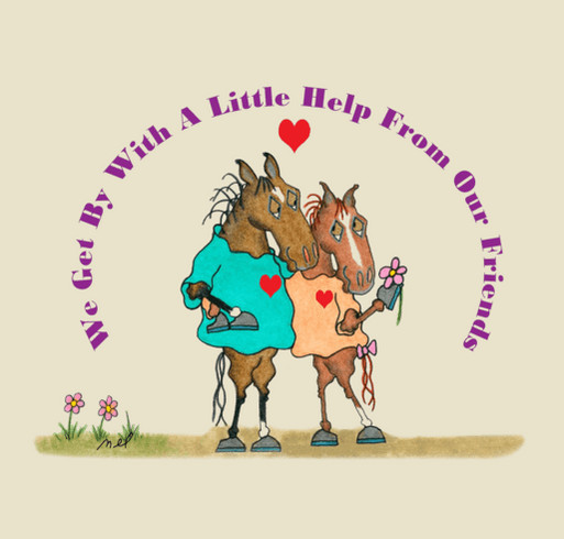 A T shirt fundraiser for Bright Futures Farm, The Exceller Fund and Special Horses shirt design - zoomed