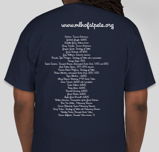 I love someone with a CHD! Fundraiser - unisex shirt design - back