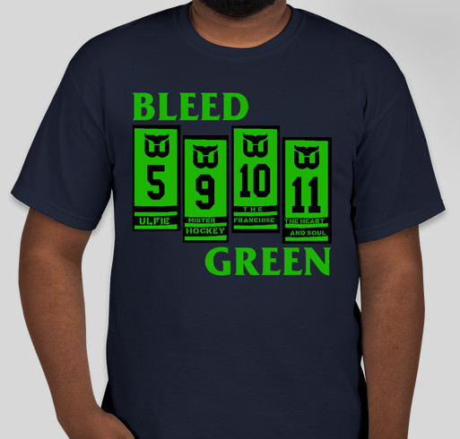 BLEED GREEN: Hartford Whalers Banners/Black Flag Bars Mash-up Tee Fundraiser - unisex shirt design - front