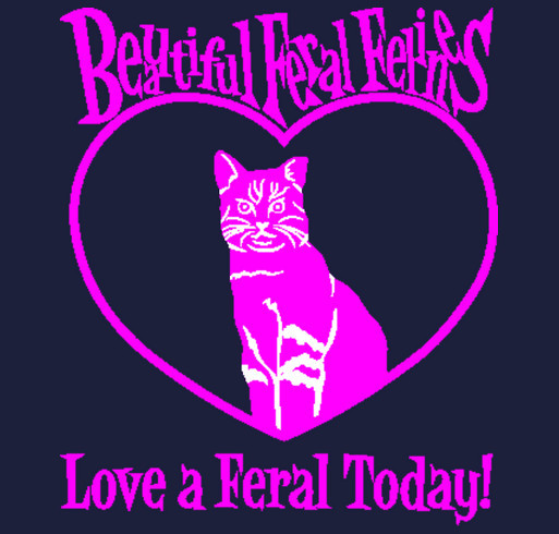 Beautiful Feral Felines shirt design - zoomed