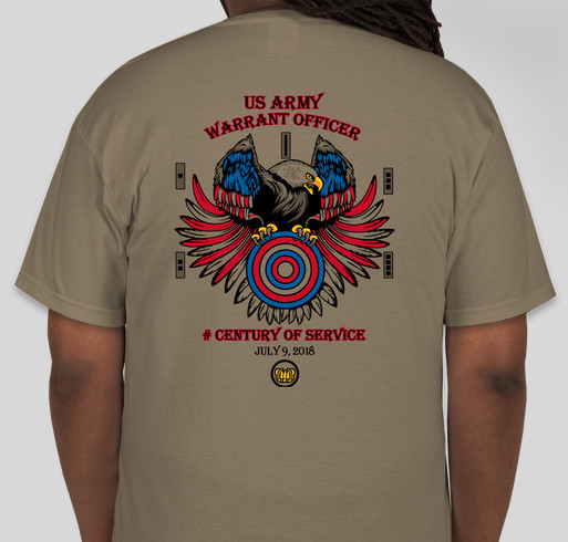 Army Warrant Officer 100th Anniversary T-Shirt Fundraiser - unisex shirt design - back
