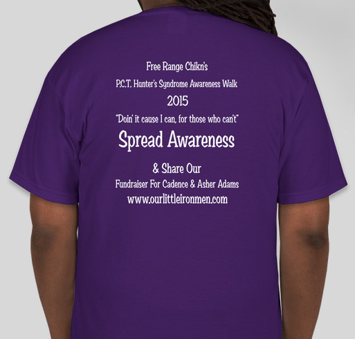 Pacific Crest Trail Hunter Syndrome Awareness Walk T-Shirts Fundraiser - unisex shirt design - back