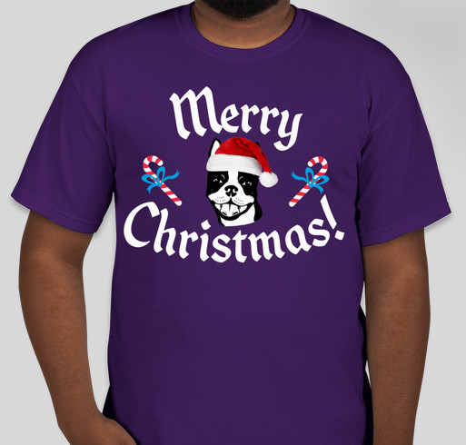 Boston Terrier "Merry Christmas" T-shirts Fundraiser - unisex shirt design - front