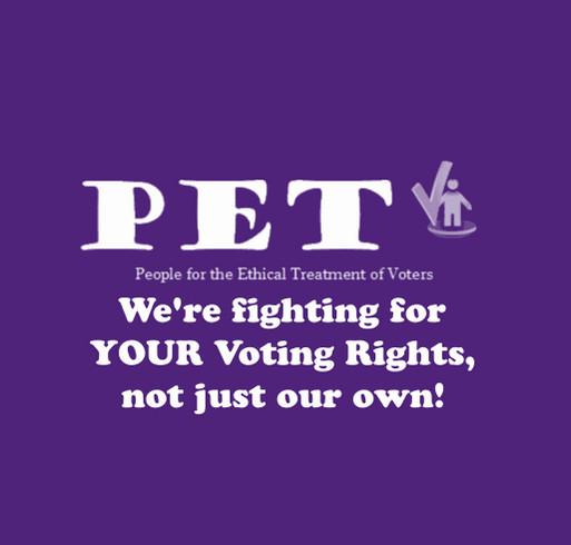 PET Vee: People for the Ethical Treatment of Voters shirt design - zoomed