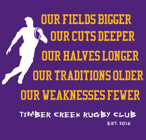 Fundraiser for the inaugural Timber Creek Rugby Club shirt design - zoomed