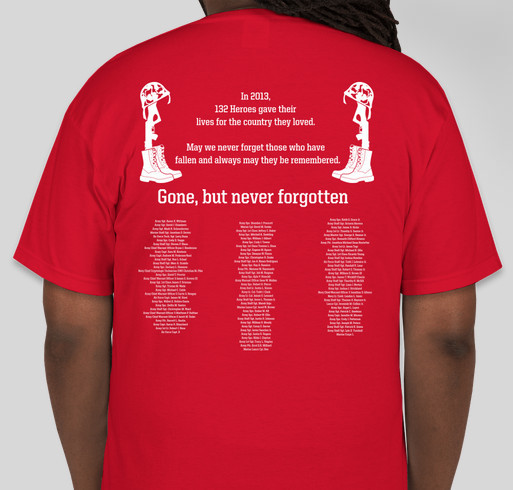 Honor those Killed in Action in 2013 Fundraiser - unisex shirt design - back