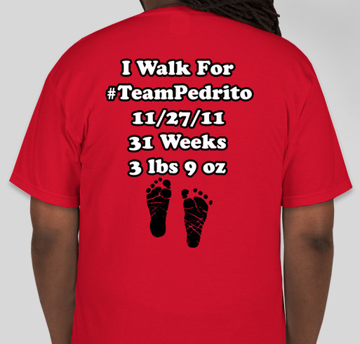 #TeamPedrito Walk of Dimes 2015 Fundraiser - unisex shirt design - back