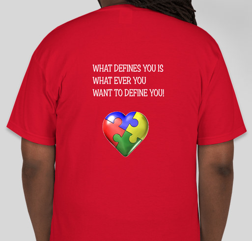 A T-SHIRT LINE BY A HIGH FUNCTIONING AUTISTIC Fundraiser - unisex shirt design - back