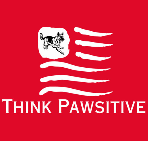 Think Pawsitive and Support SHARE shirt design - zoomed