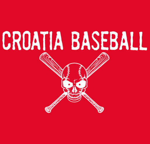 Croatia Baseball shirt design - zoomed