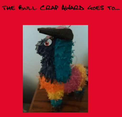 Bull Crap Award shirt design - zoomed