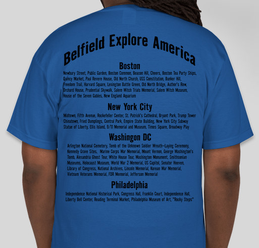 Belfield Explore America Fundraiser - unisex shirt design - back