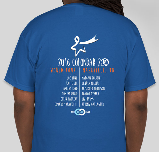 Team Tom T-Shirts for the CRC Screening Awareness and the Colon Club! Fundraiser - unisex shirt design - back
