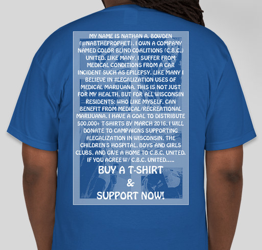 Wisconsin's Potential Medical Cause (Blue Tee) Fundraiser - unisex shirt design - back