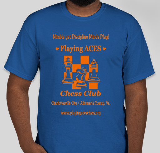 Playing ACES CHESS Club (K-12 Chess Programs) Fundraiser - unisex shirt design - front