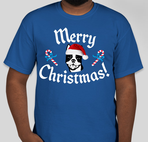 Boston Terrier "Merry Christmas" T-shirts Fundraiser - unisex shirt design - front