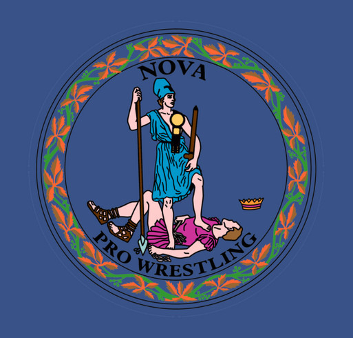 NOVA Pro Wrestling - Virginia Flag Tee shirt design - zoomed