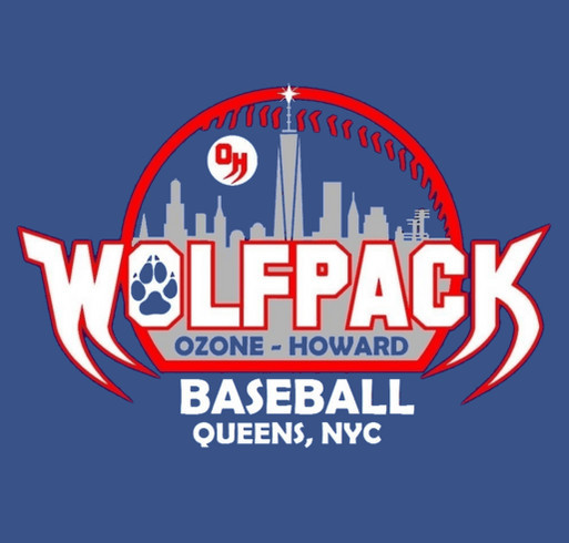 "Ozone-Howard Wolfpack Goes to Cooperstown" Fundraiser shirt design - zoomed