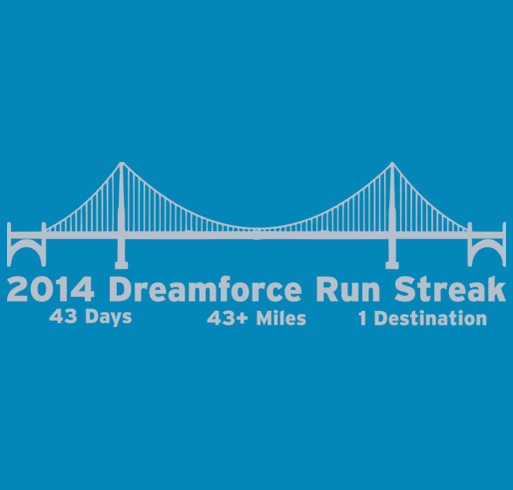 Dreamforce 2014 Run Streak Supporter shirt design - zoomed