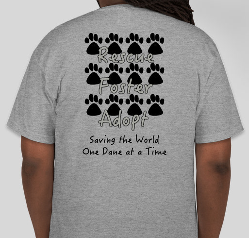 Save Rocky the Great Dane Rescue and Rehab Tshirt Fundraiser Fundraiser - unisex shirt design - back