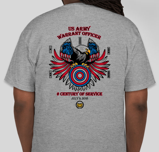 Army Warrant Officer 100th Anniversary T-Shirt Fundraiser - unisex shirt design - back