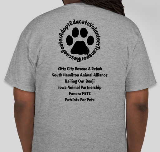 Animal Rescuers of Iowa Fundraiser - unisex shirt design - back
