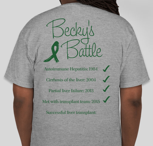 Becky's Battle Fundraiser - unisex shirt design - back
