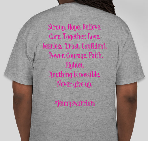 Jenny's Warriors Fundraiser - unisex shirt design - back
