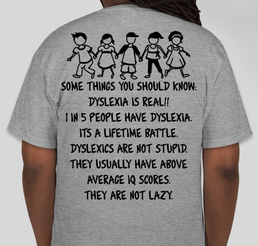 Dyslexia Awareness Fundraiser - unisex shirt design - back