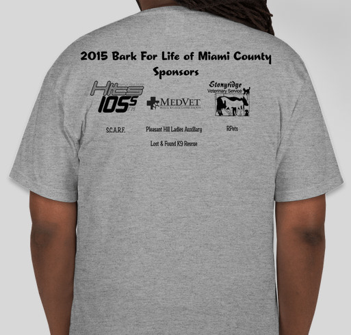 Bark For Life of Miami County Fundraiser - unisex shirt design - back