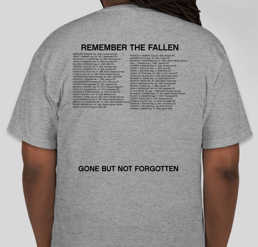 Remember Maine's Fallen Fundraiser - unisex shirt design - back