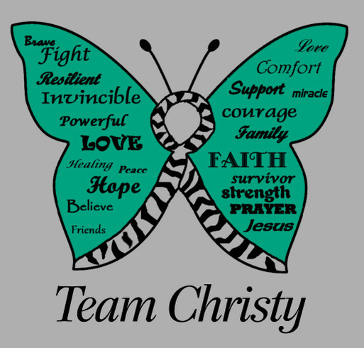 Cancer Fundraiser for the Evans Family: Family Member Christy Evans shirt design - zoomed