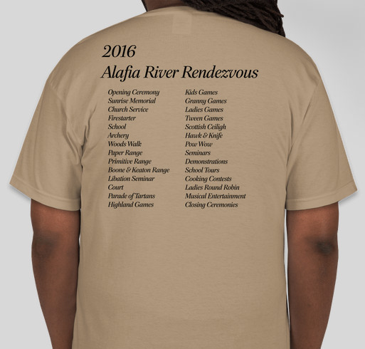 2016 Alafia River Rendezvous Fundraiser - unisex shirt design - back