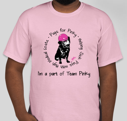 Pugs for Pinky Fundraiser - unisex shirt design - front