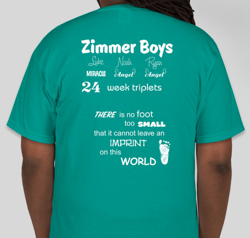 Zimmer Boys March for Babies 2015 Fundraiser - unisex shirt design - back